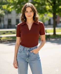 Vintage Brown Polo Top