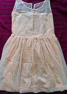 Girl's Cream Colour Net Frock