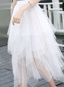 White ruffle Skirt( free sized)