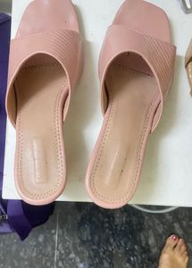 Pink Heeled Mules
