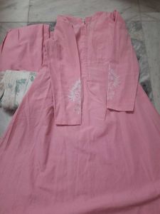 Pink Embroidered Kurta Set