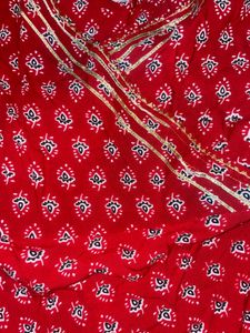 Long Crimson Cotton Gown