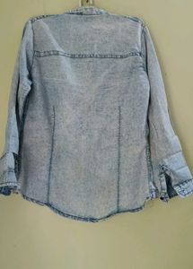 A Beautiful Blue Front Open Denim Shirt