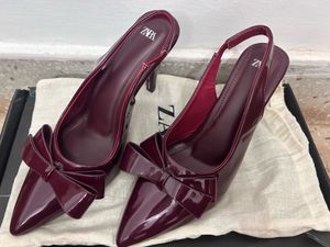 Zara Inspired Burgundy Heels with Bow