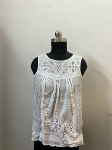 White Sleeveless Top