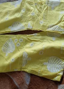Yellow Floral Print Salwar Kameez Set