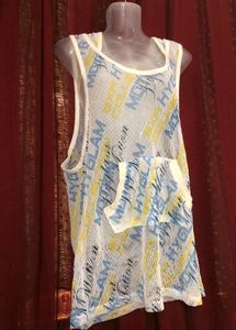 EXR white Net Mini Dress