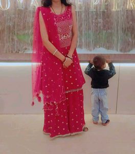 Pink Sharara Set