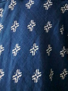 Blue &amp; White Print Fit &amp; Flare Dress