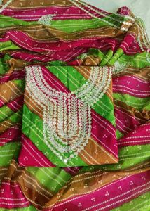 Bandhani Gota Patti Mirror Work Dress Material