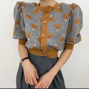 Cute Bear Print Cardigan