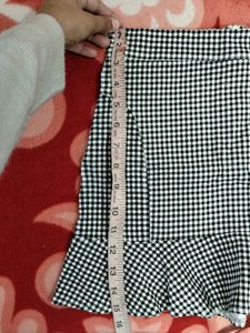 Black And White Check Skirt