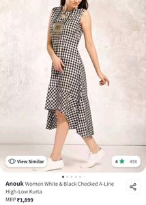 High Low Checkered Dress