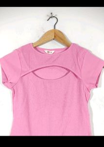 Pink Front Cutout Top