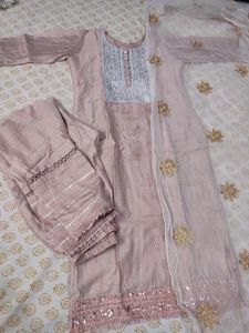 Beautiful Peachy Colour Suit Set