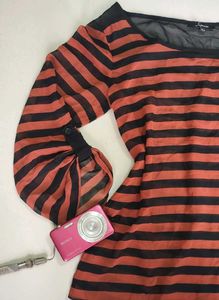 gothic Striped Long Sleeve Top