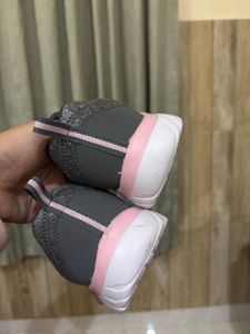 Athletic Works Gray &amp; Pink Slip-On Sneakers