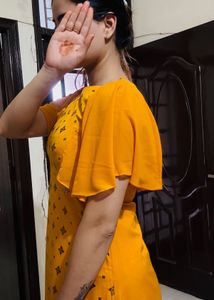 Yellow Print Maxi Dress