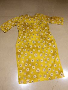 Full mustard kurta with Overall flower print