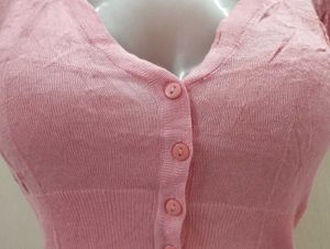 Pink Button-Down Top