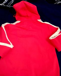 Red Graphic Print Hoodie