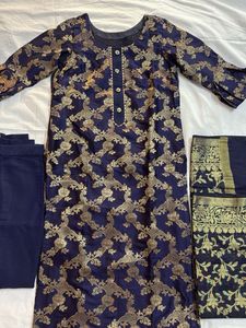 Royal Blue Banarasi Suit Set