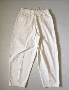 White Cotton Ballon Pants