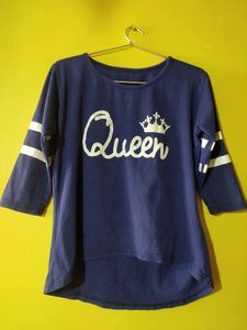 Casual Regular Sleeves Printed Women Blue Top