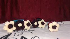 Crochet Claws, Puff Flower Clutcher, Pack Of 3