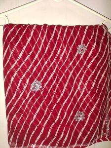 Leheriya Maroon Saree