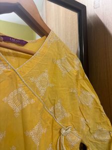 Yellow Embroidered Kurta