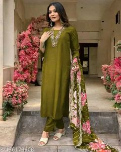 New Disign Kurta Pant Dupatta Set 🌈🍂