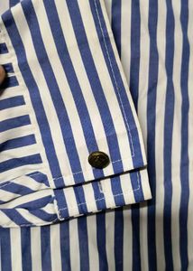 Striped Patch Button-Down Shirt