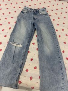 Wide Leg Ripped Jeans