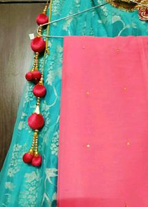 Teal &amp; Gold Embroidered Lehenga Skirt