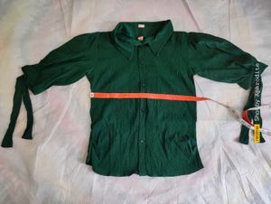Green Puff Sleeve Top