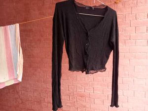 Pinteresty Lace Cardigan Black