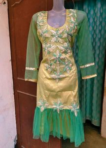 Green Embroidered Kurta Dress
