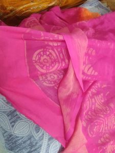 Dual Tone Orang &amp;Pink Colour Saree 🌸✨🤍