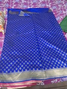 Half Hal Blue Pink Opara Silk Saree