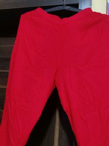 Red Kurti with Matching Pants