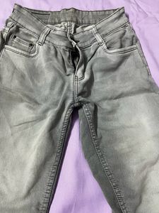 Grey White Jean