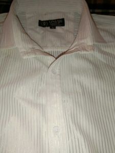 Vintage White Striped Shirt For Men