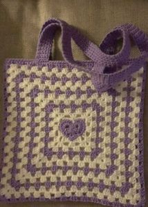 Crochet Granny Square Tote Bag