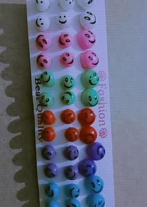 Multicolour Round Smile stud Card earring for girls and women Plastic Stud Earring 💖🫶🏻