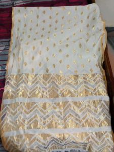 Off-white Golden Dupatta