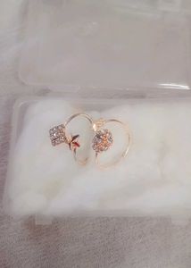 Rose Gold Crystal Rings - Adjustable Set of 2