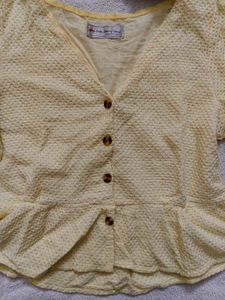 Cute Yellow Pemplum Top