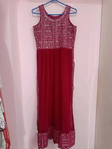 Pink Mirror Work Nayra Suit