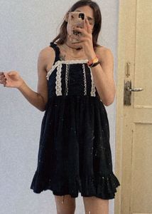 Highly Branded Black Lace Dress